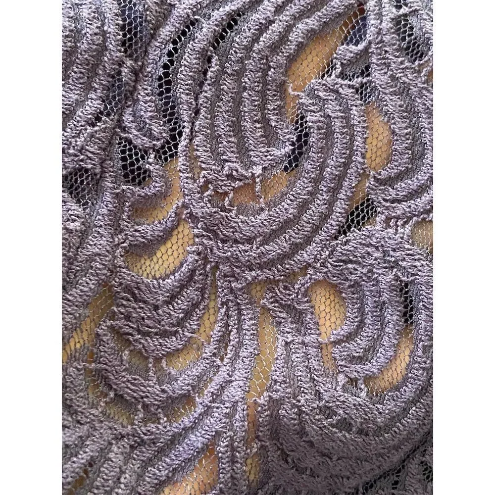 Coldwater Creek Purple Lace Knee Length Dress Size 4 Cap Sleeve​